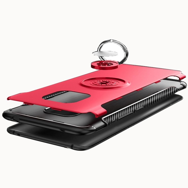 Huawei Mate 20 PRO - HYBRID Cover med Ringholder fra FLOVEME Röd