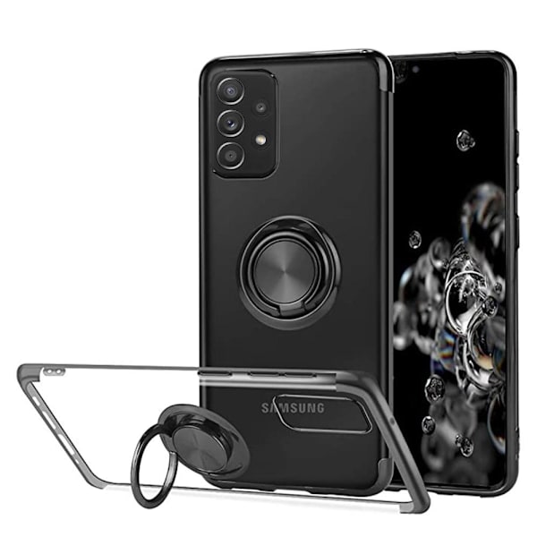 Samsung Galaxy A72 - Silikonskal med Ringhållare Guld