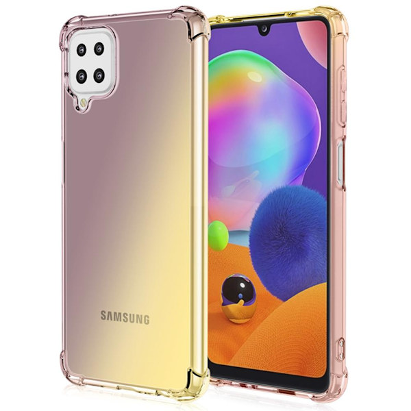 Samsung Galaxy A22 4G - Stilrent Silikonskal Svart/Guld