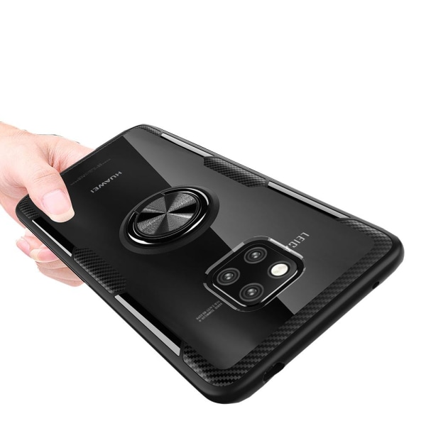 Huawei Mate 20 Pro - Leman Skal med Ringhållare Svart/Silver