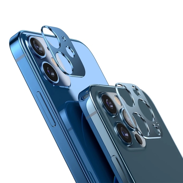 iPhone 12 Aluminiumlegeringsram Kameralinsskydd Mörkblå