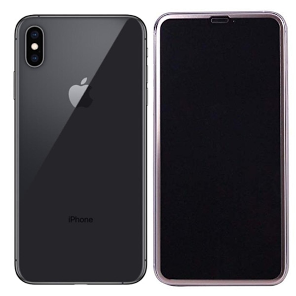 2-PACK iPhone XS Max ProGuard Skärmskydd 3D Aluminiumram Roséguld