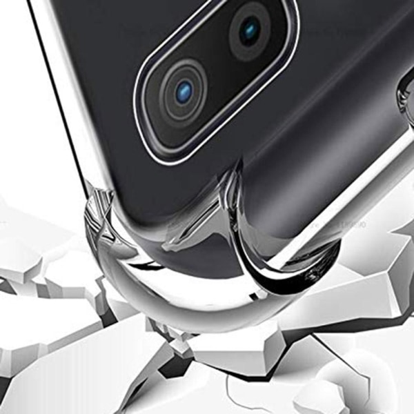 Samsung Galaxy A50 - Stötdämpande Silikonskal med Kortfack Transparent