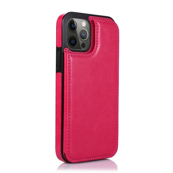 15 Pro - Läder Fodral med 3-kortfack Pink