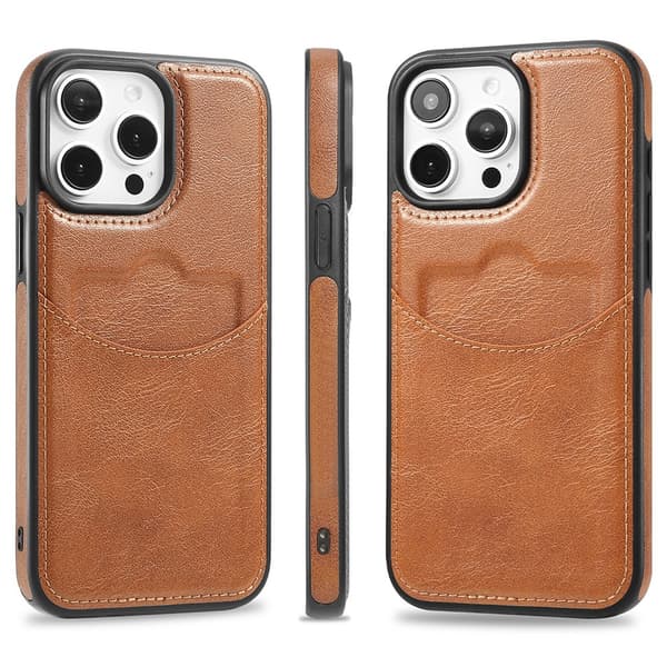 iPhone 13 Pro Max - Kortfodral med premiumdesign Ljusbrun