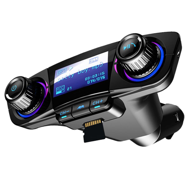 Bluetooth 5.0 FM Transmitter Modulator Stereo Svart