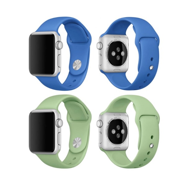 Apple Watch 45mm -  NORTH EDGE Stilrena Silikonarmband Blå L