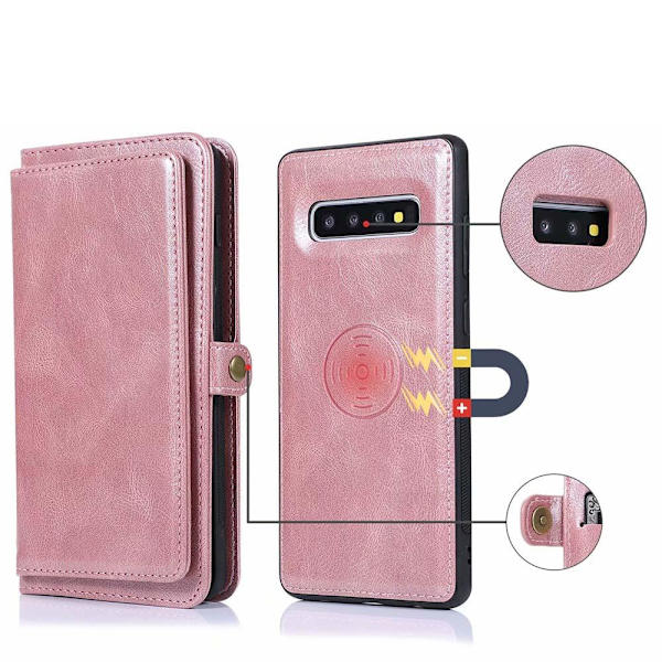 Samsung Galaxy S10 Plus - Smart Wallet Cover Mörkblå