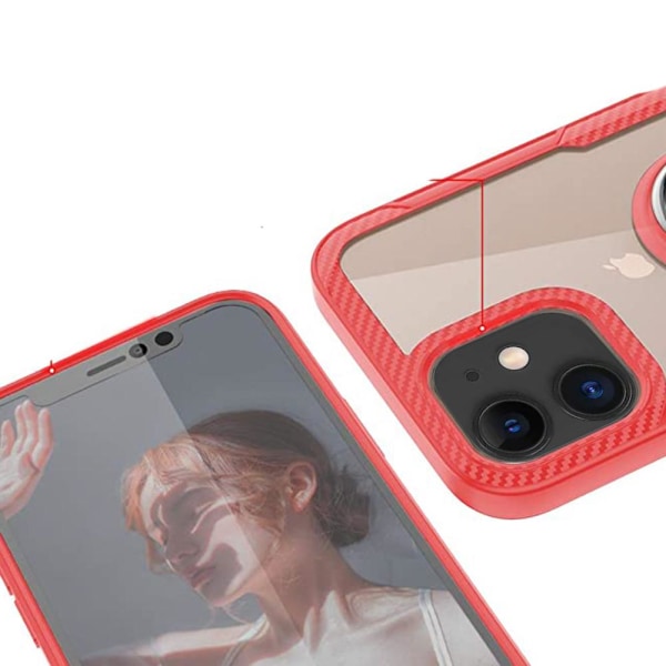 iPhone 12 Mini - Skyddande Skal med Ringhållare LEMAN Blå