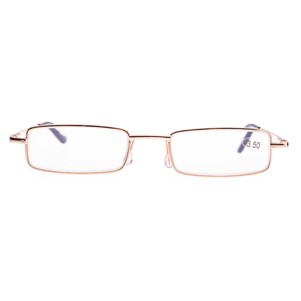 Læsebriller med styrke (+1.0-+4.0) Bærbar metalæske UNISEX Silver +3