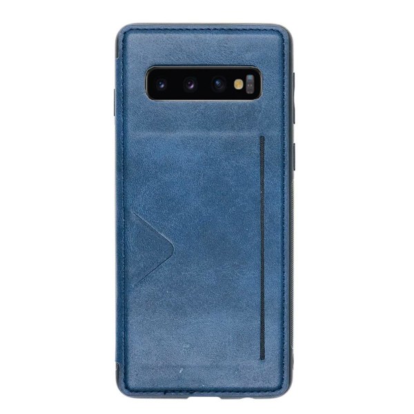 Samsung Galaxy S10 Plus - Praktiskt Skyddande Skal Kortfack Mörkblå