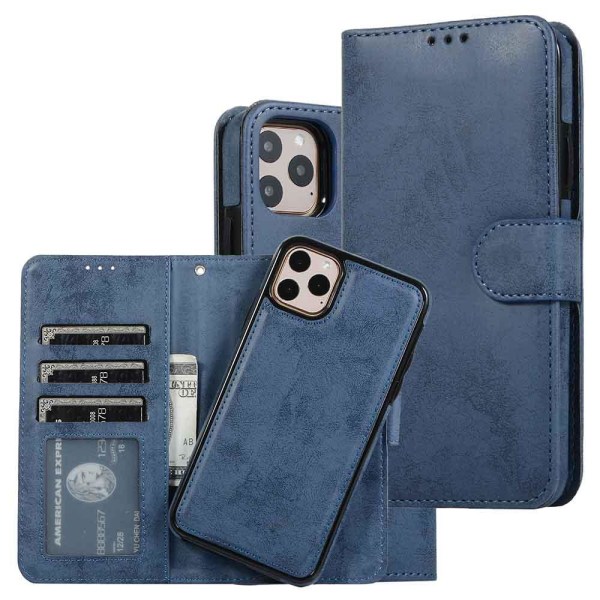 iPhone 11 Pro Max - Praktisk LEMAN Wallet etui Himmelsblå