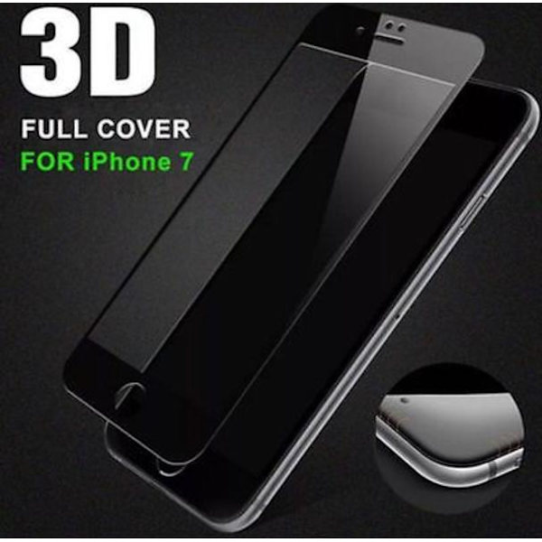 iPhone 7 Sk�rmskydd 3D 9H Ram 0,2mm HD-Clear Svart Svart
