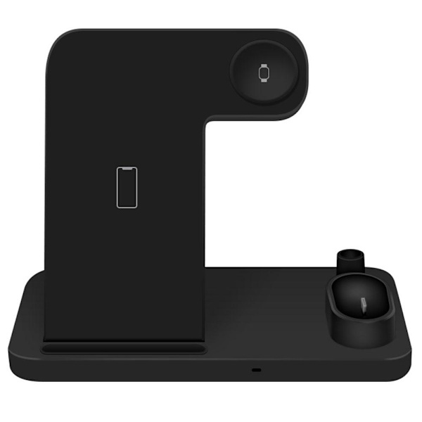 4in1 Trådlösladdnings Station Mobil,Apple Watch, Apple Pen, Airpods Svart Svart