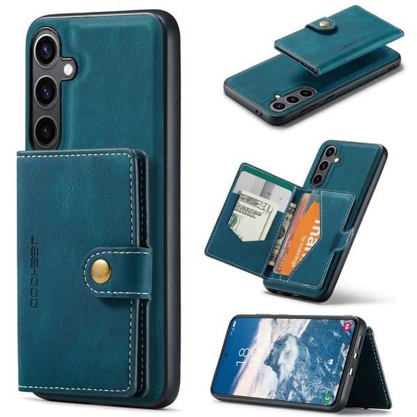 Samsung Galaxy S25 Jeehood Wallet Case Magnetisk Kortficka Brun