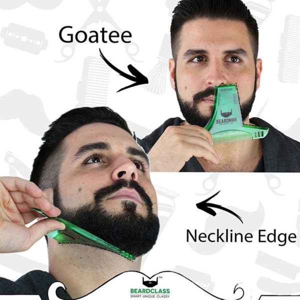 Skjeggkam/skjeggstylingsverktøy Grön