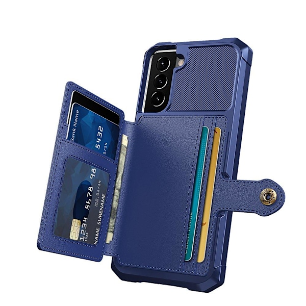 Samsung Galaxy S21 - Skyddsskal med Korthållare Blå