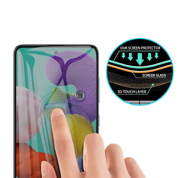 Samsung A51 2.5D Anti-Spy Skärmskydd Ram 9H 0,3mm Black