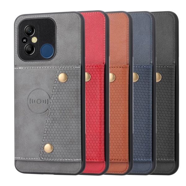 Stiligt Retro Flip Plånboksfodral För Xiaomi Redmi 12C - 5 färger Mörkblå