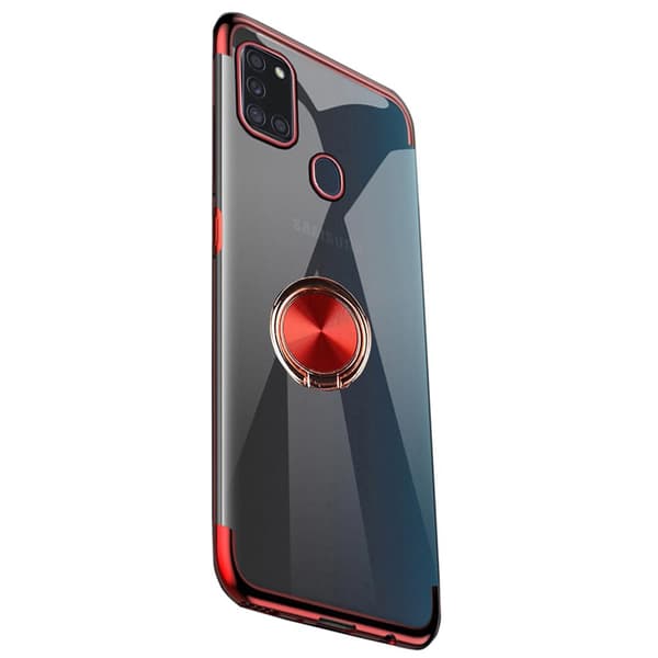 Samsung Galaxy A21S - Floveme Cover med ringholder Svart