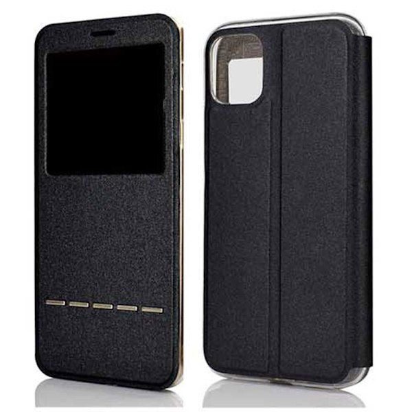 iPhone 11 Pro - Praktiskt Smartfodral med Svarsfunktion Fönster Svart