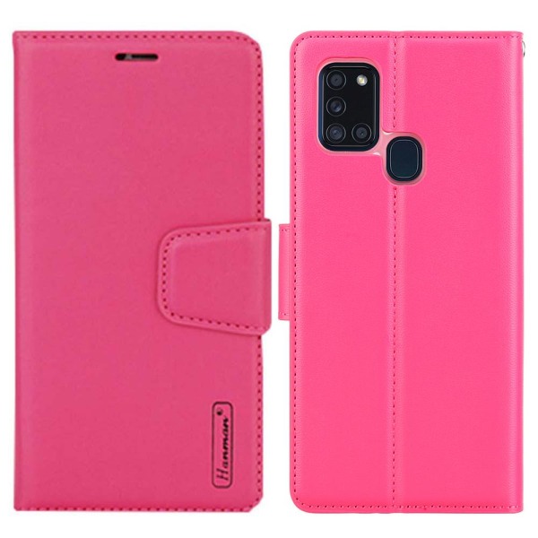 Samsung Galaxy A21S - HANMAN lommebokdeksel Rosaröd