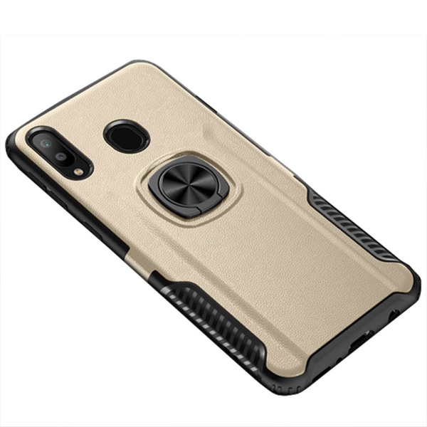 Samsung Galaxy A40 - Robust Leman Skal med Ringhållare Guld