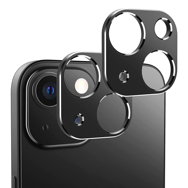 2-PAKK iPhone 14 - 2,5D skjermbeskytter + kameralinsebeskytter 0,3 mm Transparent