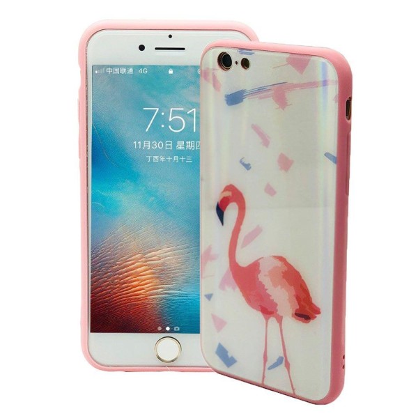 Elegant Skyddskal för iPhone 6/6S (Härdat glas) Flamingo Flamingo