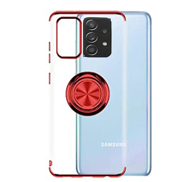 Samsung Galaxy A72 - Silikonskal med Ringhållare Silver