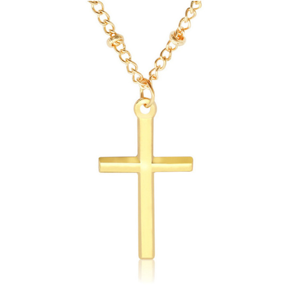 Exklusivt Bekvämt Hög Kvalitet Kors Halsband Guld