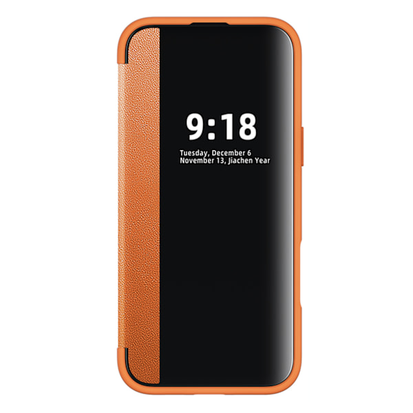 iPhone 16 Fodral - Elegant Design med Smart Fönster! Orange