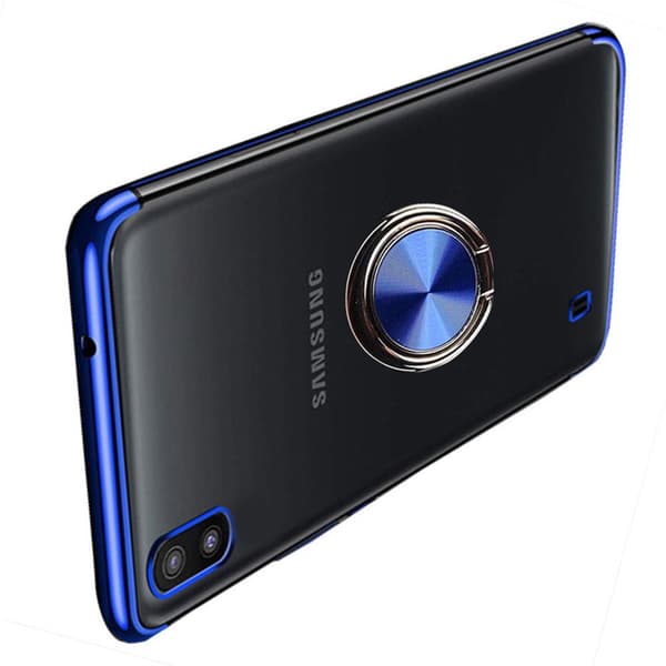 Samsung Galaxy A10 - Praktisk silikonecover med ringholder Guld