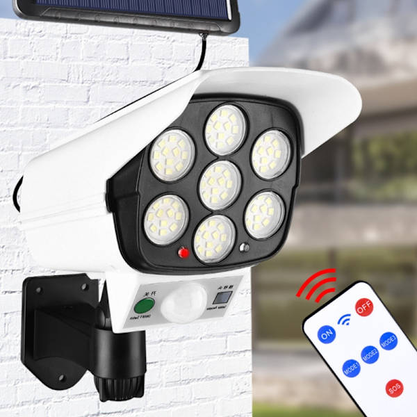 Solcells Utomhusbelyning Rörelsesensor Vit