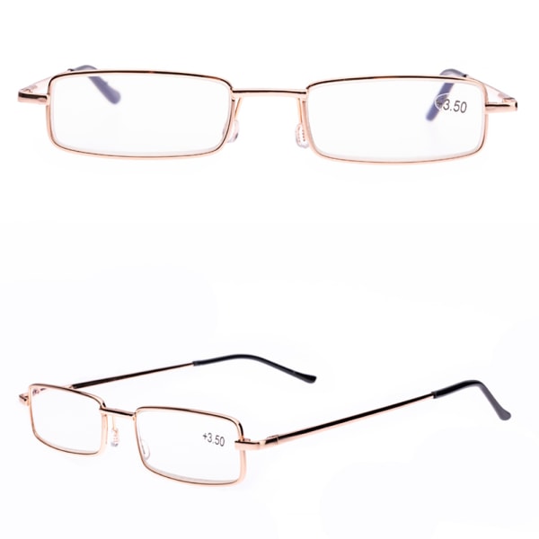 Læsebriller med styrke (+1.0-+4.0) Bærbar metalæske UNISEX Grå +3