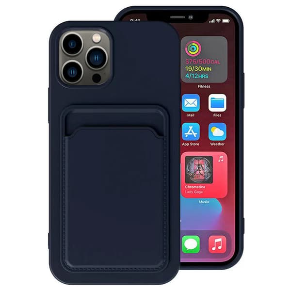 iPhone 13 - Floveme-kuori korttitaskulla Orange