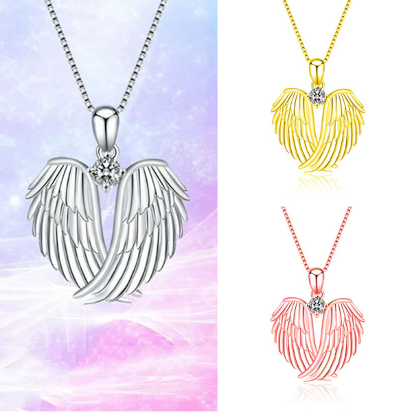 Stilrent Ängelvings Halsband Silver