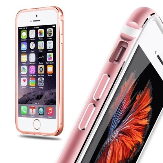 iPhone 7 PLUS - Stilren Bumper i Aluminium och Silikon Silver