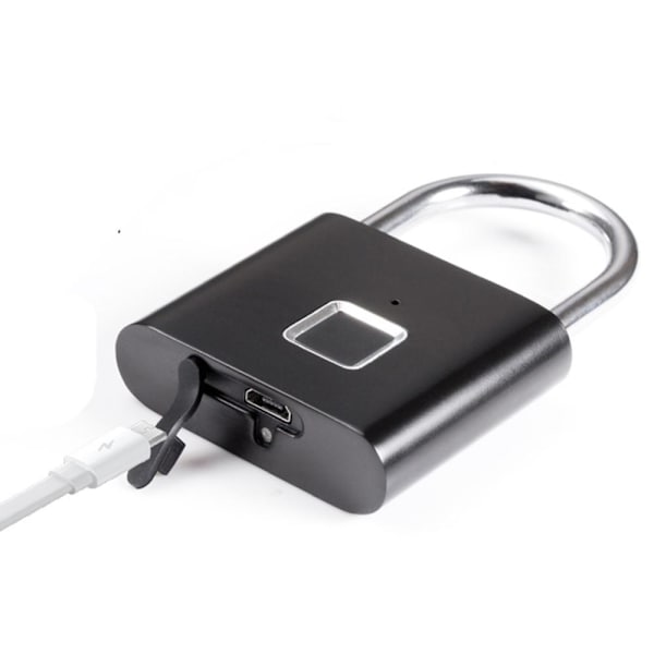 Praktiskt H�ngl�s med Fingeravtryck Sensor Silver