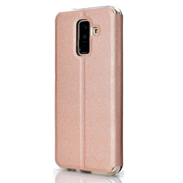 Smartfodral med Fönster & Svarsfunktion - Samsung Galaxy A6 Plus Rosa