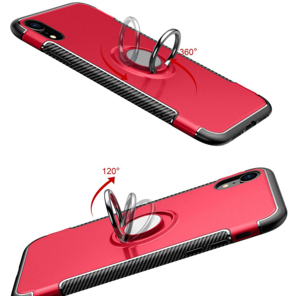 iPhone XR - HYBRID-deksel med ringholder fra FLOVEME Svart