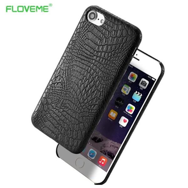 iPhone 7 Plus - Luxury Crocodile Pattern Ultra Thin Skal FLOVEME Blå Blå