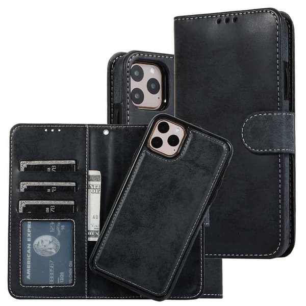 iPhone 11 Pro Max - Praktisk LEMAN Wallet etui Lila