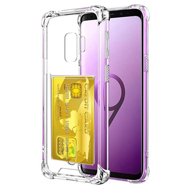 Samsung Galaxy S9 - Robust Skyddsskal med Kortfack Transparent