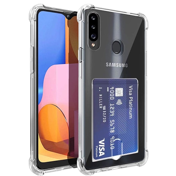Samsung Galaxy A20s 1 Set Skal + Skärmskydd + Kameralinsskydd Transparent