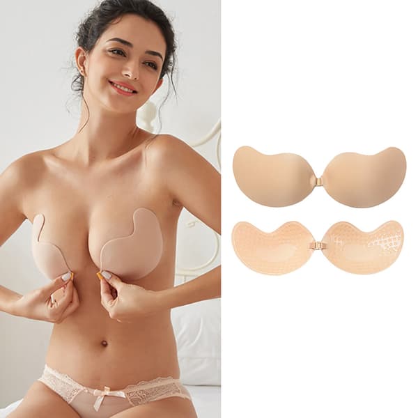 Bekväma Självhäftande Push-Up BH Beige A