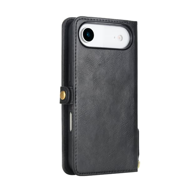 iPhone 17 Air 2-i-1 Läderfodral Svart