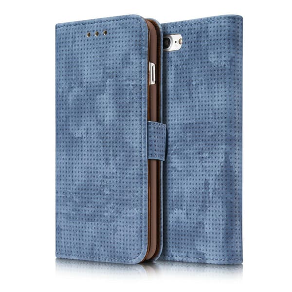 Plånboksfodral i Retrodesign från LEMAN till iPhone 8 Plus Röd