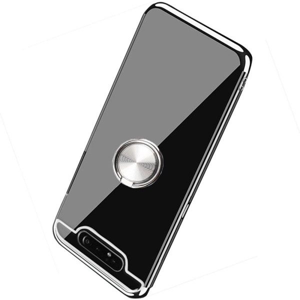 Samsung Galaxy A80 - Praktisk beskyttelsescover med ringholder Silver