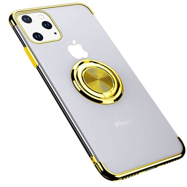 iPhone 11 - Praktiskt Silikonskal med Ringhållare (Floveme) Silver